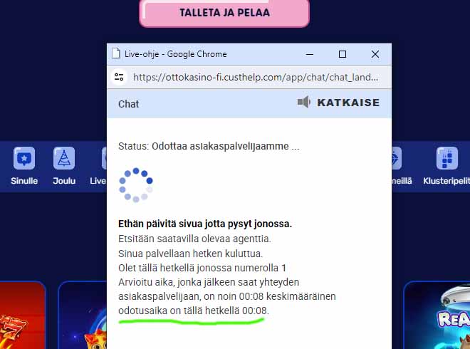 otto kasino livechat on nopea