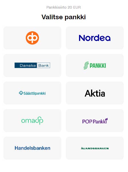 trickz kasino hyväksyy tunnetut Suomalaiset verkkopankit
